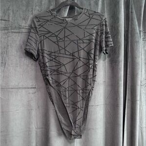 Cider Black Geometric Body Suit